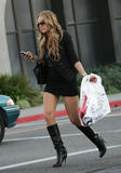 Amanda Bynes pics legs short black dress black boots shopping Robertson Blvd. West Hollywood, California